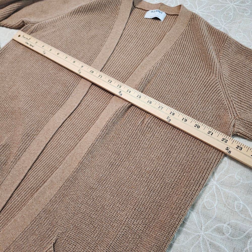 Open Front Longline Ribbed Cozy Cotton Blend Cardigan Sweater Large - Picture 11 of 13